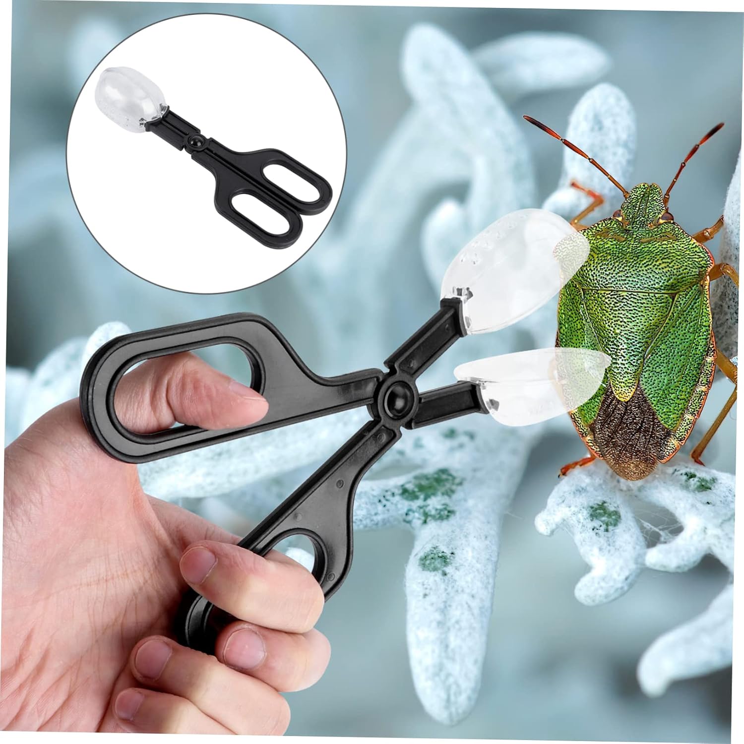 FRCOLOR 9pcs Reptile Feeding Clips Flexible Plastic Feeding Tool for Crickets and for Reptile Cleaning and Breeding Ergonomic Scissors Handle Design