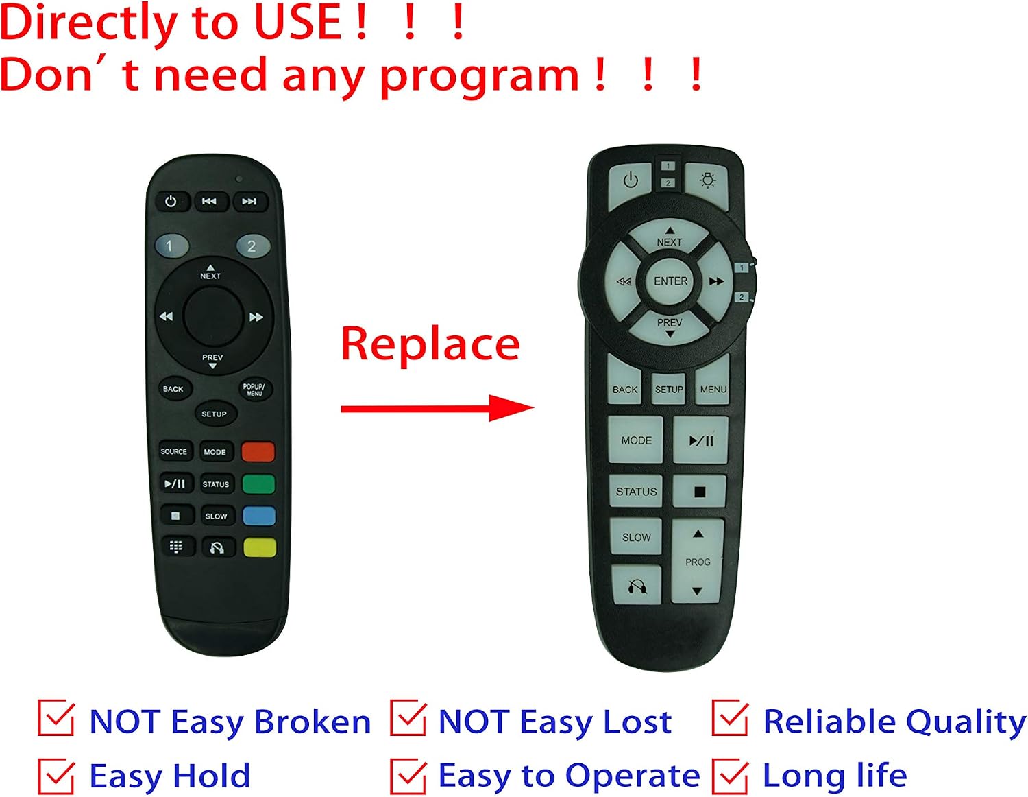 HCDZ Replacement Remote Control for RAM Jeep SRT Fiat Dodge Chrysler Foldable UCONNECT DVD Entertainment Headphones Audio KIT System image 2