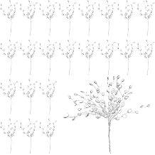 Acrylic Bead Drop Crystal Flower Stem, 60 Pcs Artificial Bouquets with 3-Prong Branches for Christmas Tree, Wedding, Bridal Decoration, DIY Crafts & Vase Arrangements