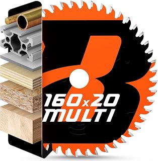 BAUBECK Sägeblatt 160x20 inkl. 16mm Reduzierring - Multi Material Feinschnitt - Kreissägeblatt 160x20 für Holz, Aluminium, Metall uvm. - Kreissägeblatt 160x16