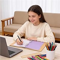 Vista 7 de NUOBESTY Separadores de carpetas A5, 6 anillos, paquete de 6 separadores de pestañas de plástico morado pastel, separadores resistentes a desgarros