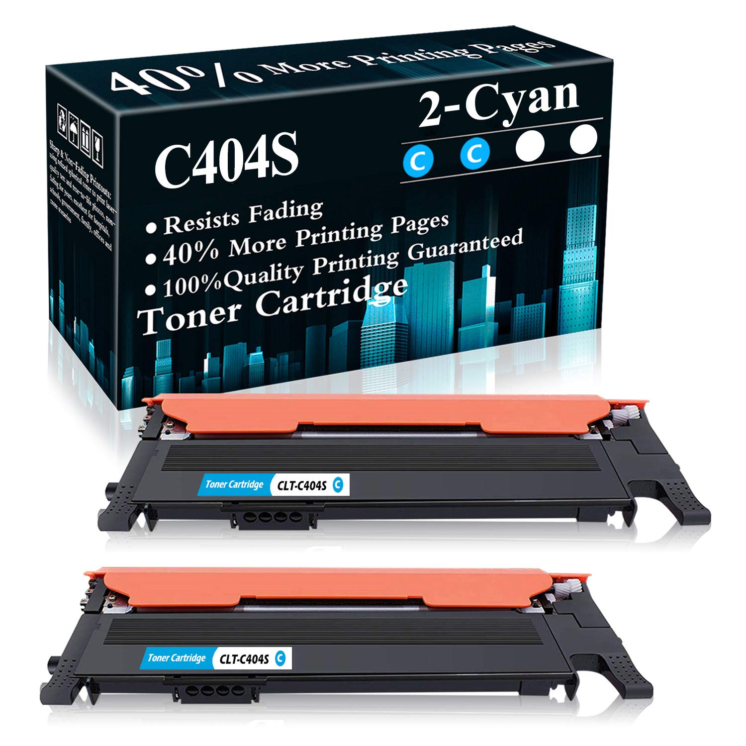 2 Cyan Cartridge 404S C404S Toner Cartridge Replacement for Samsung Xpress C430W C430 C480FW C480FN 
