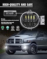 Vista 2 de BICYACO Nueva versión LED antiniebla compatible con Dodge Ram 1500 2002-2008 Dodge Ram 2500/3500 Pickup Truck 2003 2004 2005 2006 2007 2008 2009-1