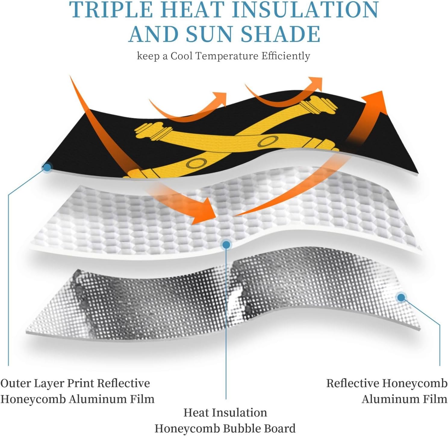 The Crossed Cannons Insignia of The Us Field Foldable Car Windshield Sunshade Blocks Heat and Sun Glare Uv Rays