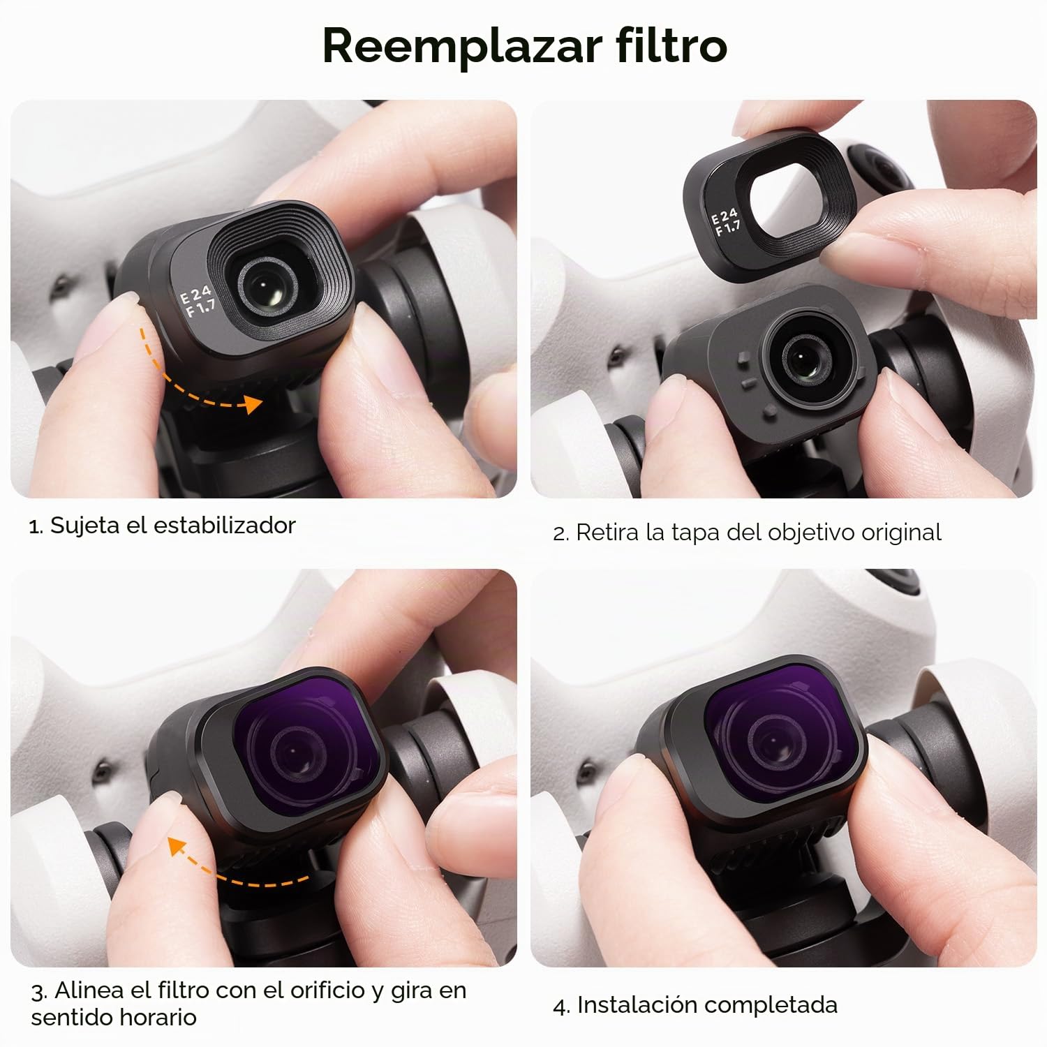 K&F Concept Mini 4 Pro ND Filtro Kit, Filtro ND8, ND16, ND32, ND64 Compatible con dji Mini 4 Pro con 28 Capas Nano Revestimiento