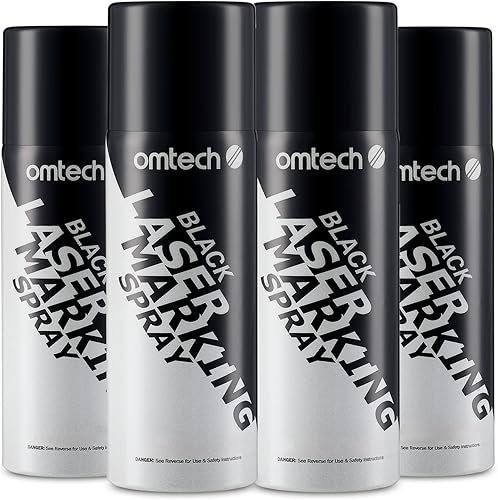 Miniatura 10 de OMTech Spray de marcado láser, líquido de marcado láser de metal para grabadores láser de CO2, 4 x 13 onzas para grabado láser negro, tinta láser