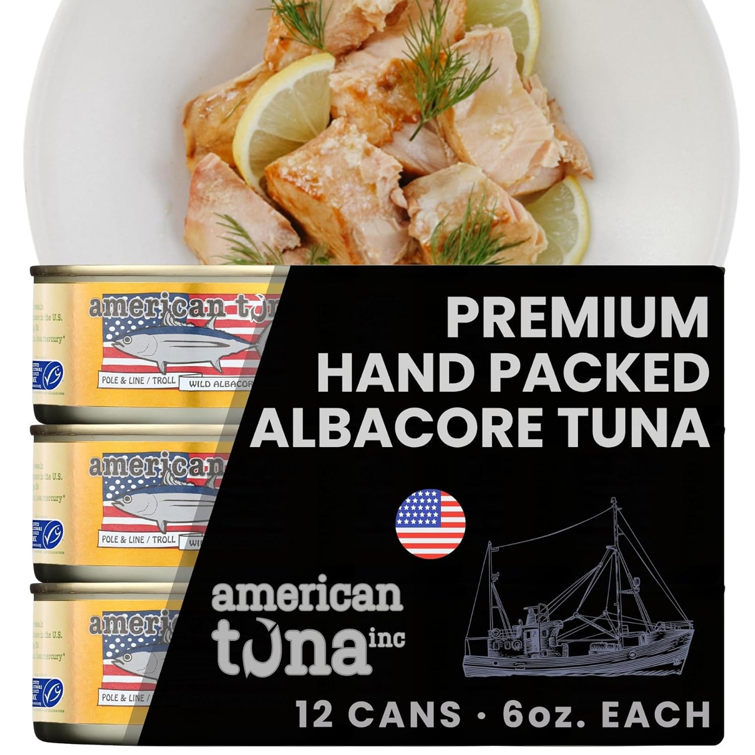 American Tuna Sushi-grade Wild Albacore Tuna - Sea Salt, MSC