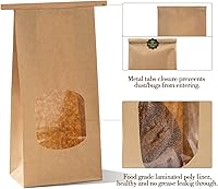 Vista 4 de Tenare 50 bolsas de panadería con ventana, bolsas de papel kraft de estaño de Navidad y 60 piezas preciosas hechas a mano para sellar etiquetas