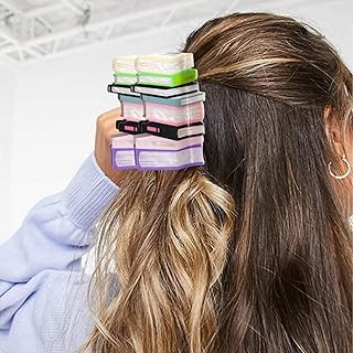 ブックヘアクリップ、新学期ヘアクリップ、面白い先生の髪あごクリップ、女性、女の子のためのカラフルな本のヘアクリップ、女性のためのかわいいヘアスタイリングアクセサリーブック愛好家、教師への感謝のプレゼント(B)
