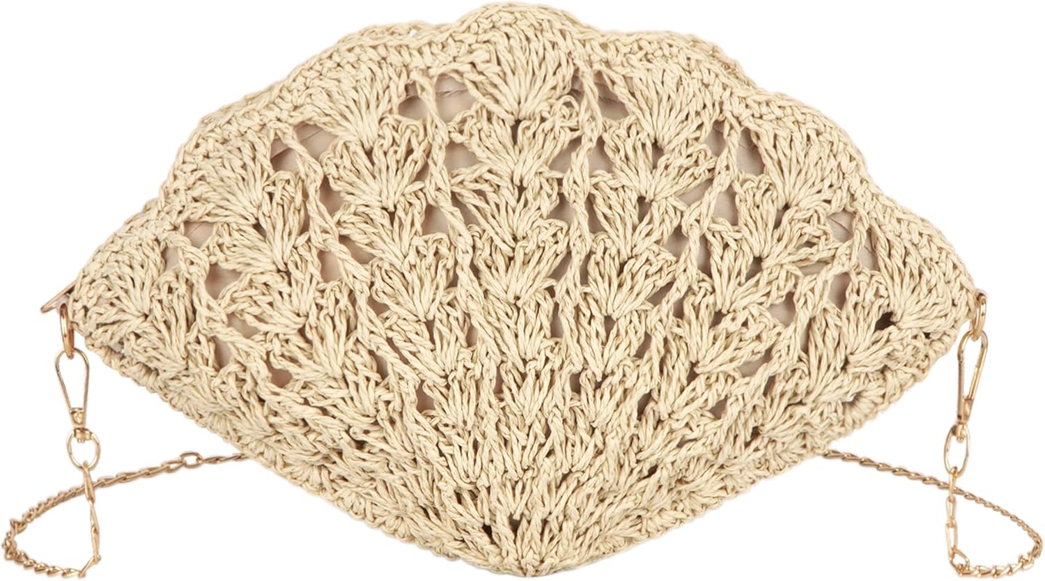 Minache Women Small Shell Straw Woven Crossbody Shoulder Bag Coin Purse Wallet