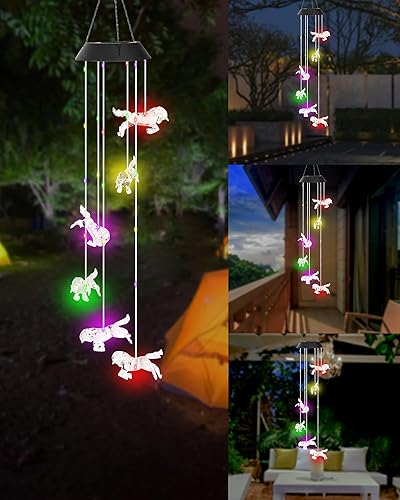 Miniatura 16 de DOUBLEZHE - Campanas de viento solares de mariposa para exteriores, regalos del día de San Valentín para ella, regalos de cumpleaños para mujeres