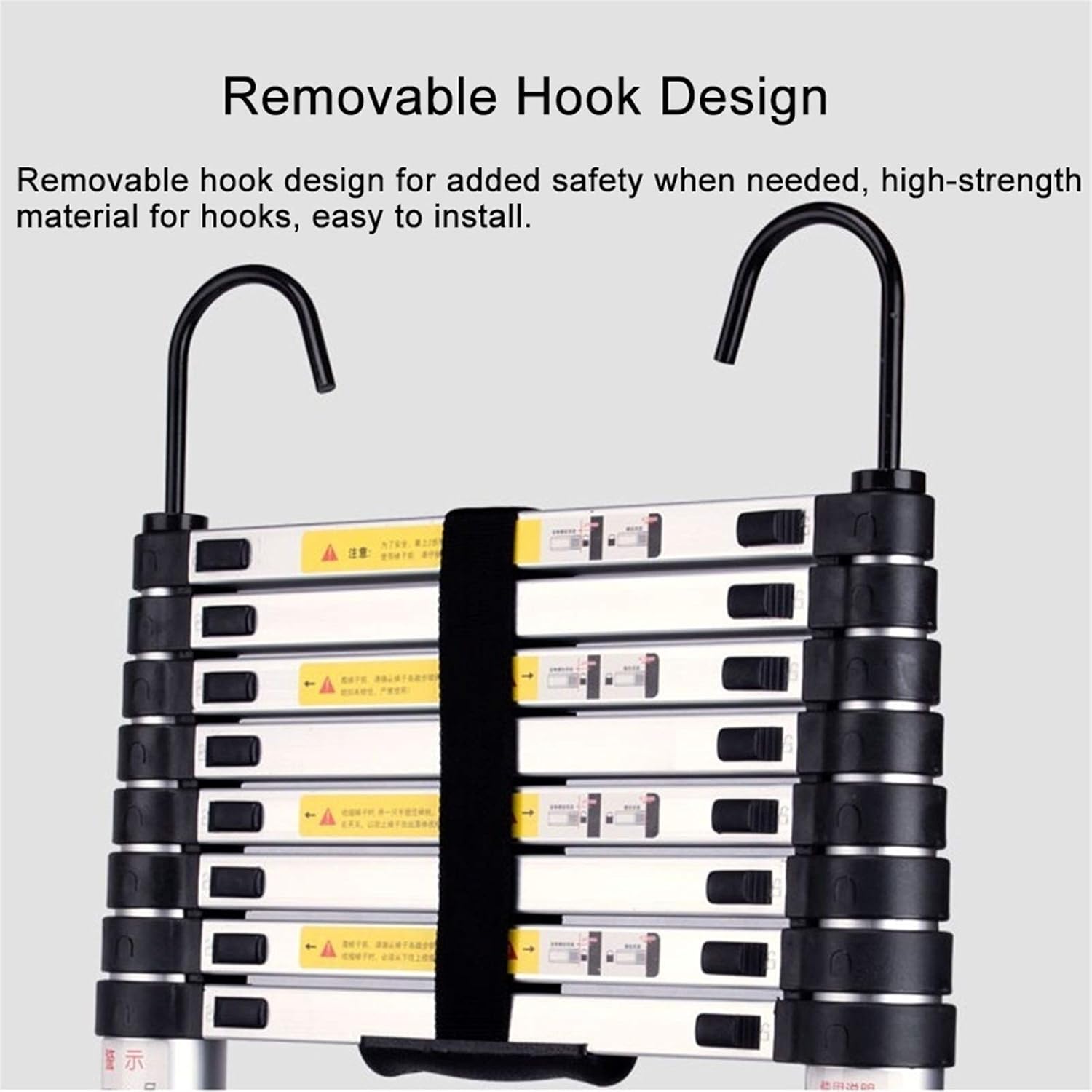8m/7m/6m/5m/4m/10FT/2m/1m Tall Telescoping Ladders with Hooks, Heavy Duty Aluminum Extension Folding Ladder, Portable Multi-Purpose Telescopic Ladder (Size : 1.4m/2.6ft)
