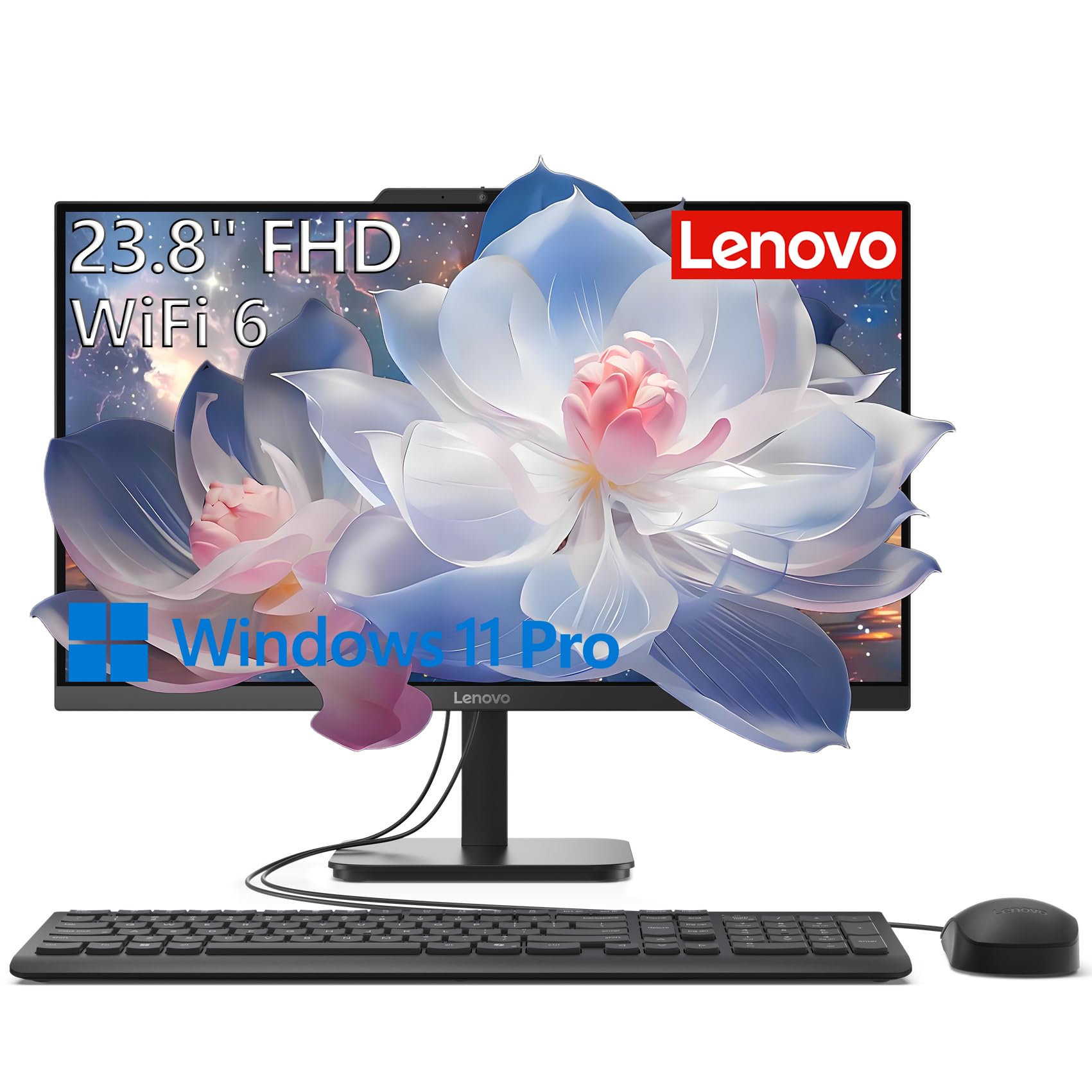 Lenovo 24 All-in-One Desktop Computer for Home Office, Intel 8-Core Processor (Beat i5-1140G7), 23.8" FHD AIO, WiFi 6, BT 5.2, RJ-45, HDMI, Keyboard & Mouse, Windows 11 Pro - 32GB RAM, 1TB PCIe SSD