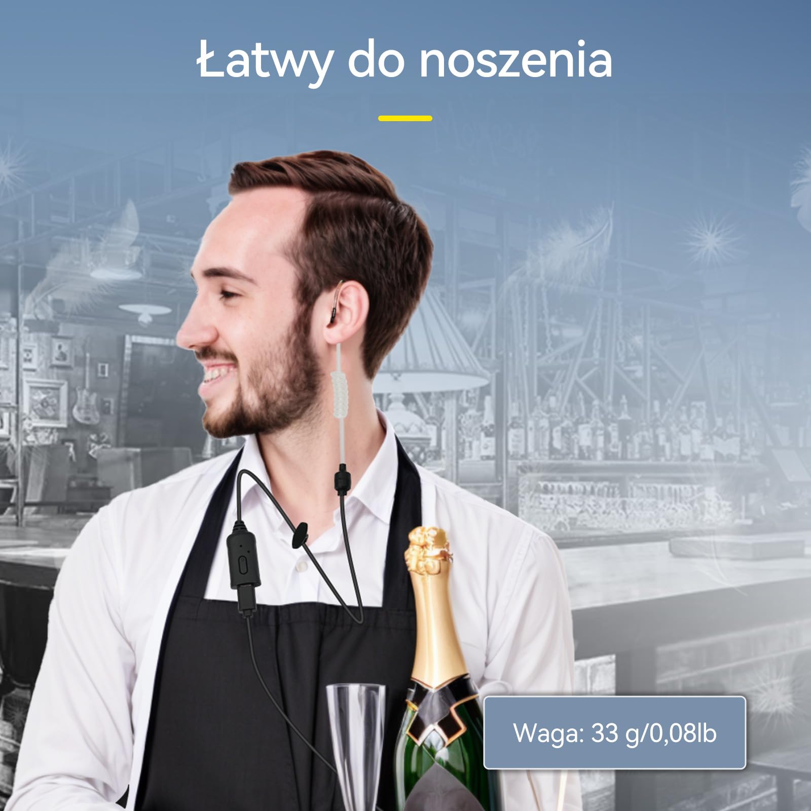 Retevis AI Aktywna redukcja hałasu Walkie Talkie Słuchawka, Radiowy Zestaw Słuchawkowy, Zestaw Słuchawkowy z Ukrytą Rurką Akustyczną Kompatybilny z Radiem Retevis RT24 RT27 RT618