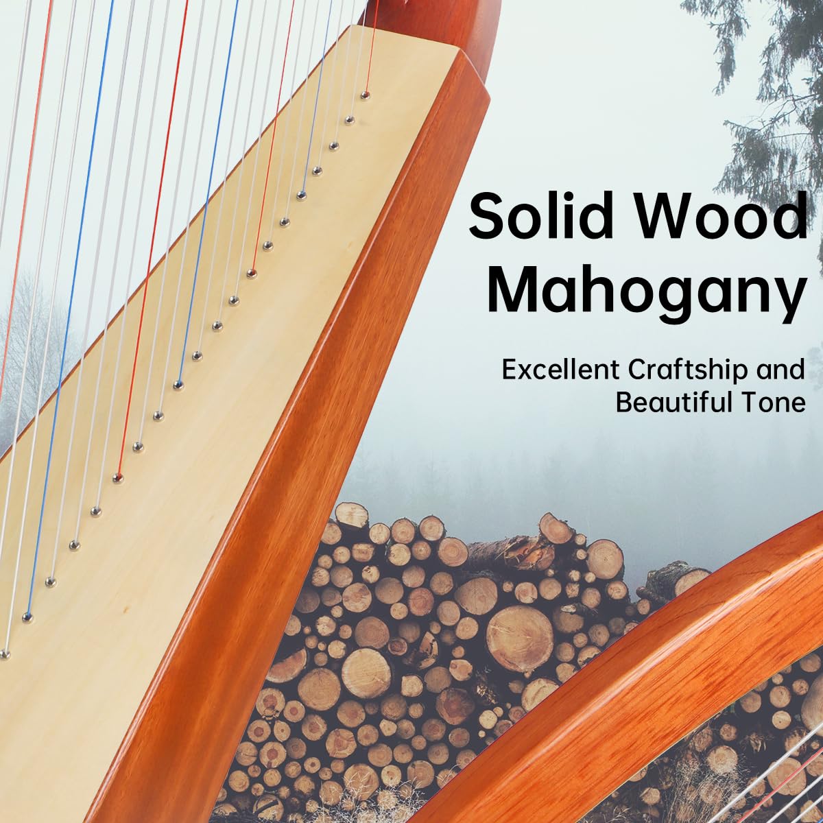 Amazon.com: Harp, AKLOT 23 Strings Mahogany Heart-shaped Lyer Harp