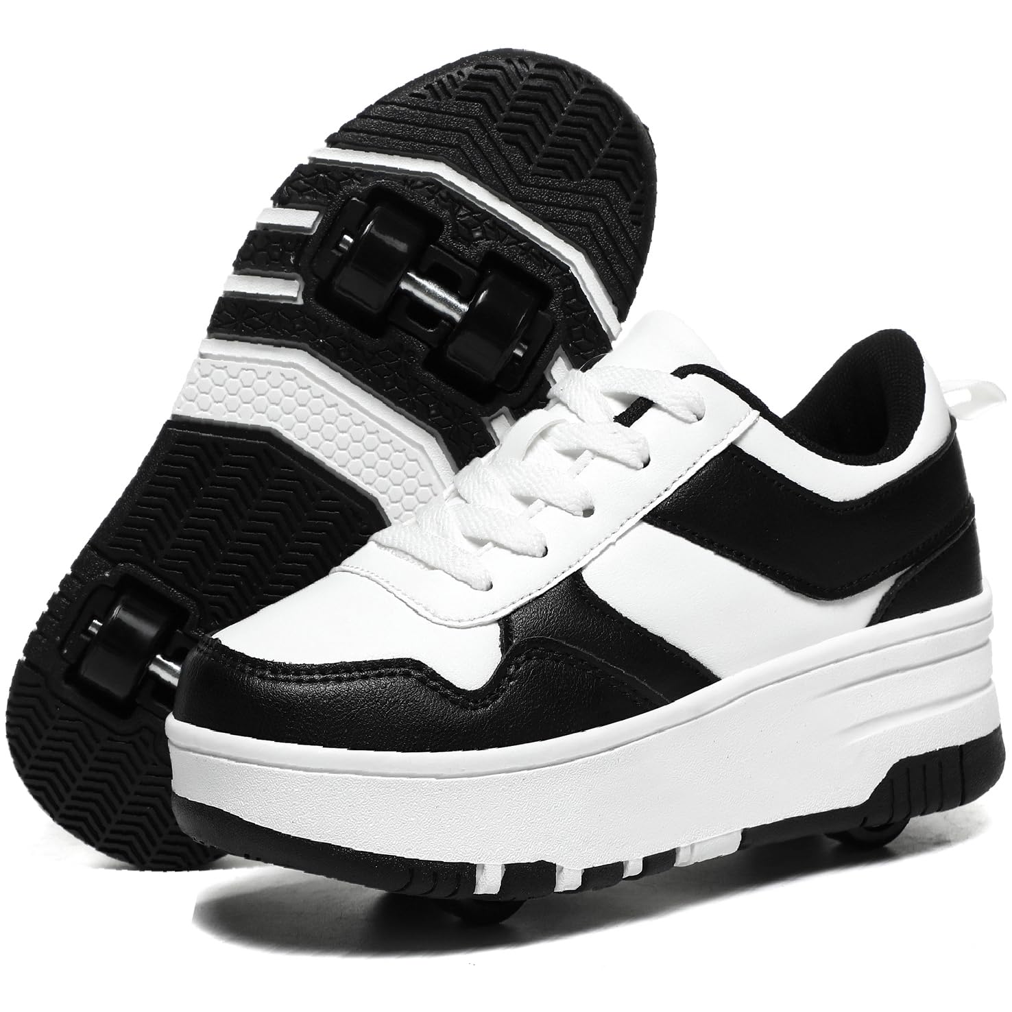 HHSTS Roller Skate Shoes for Kids Boys Girls Upgraded Fashion Sneakers with Detachable 4-Wheels for Kid Sport Shoes Christmas Birthday Gifts