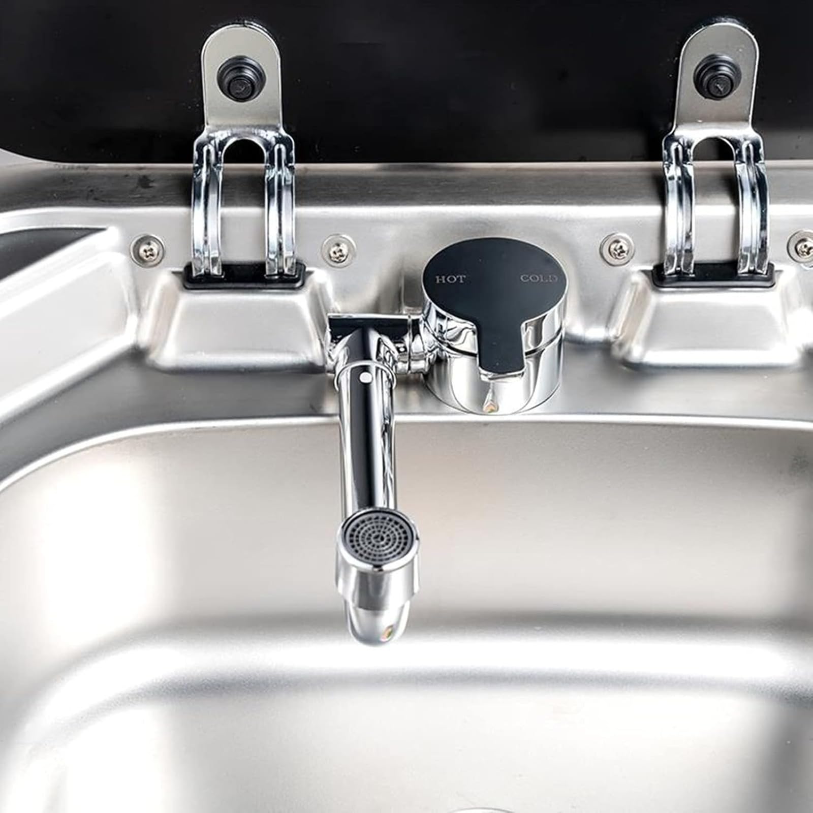 Grifo plegable para autocaravana,rotación de para 360°, grifo mezclador de fregadero con manguera de entrada de manguera, grifo de agua plegable giratorio