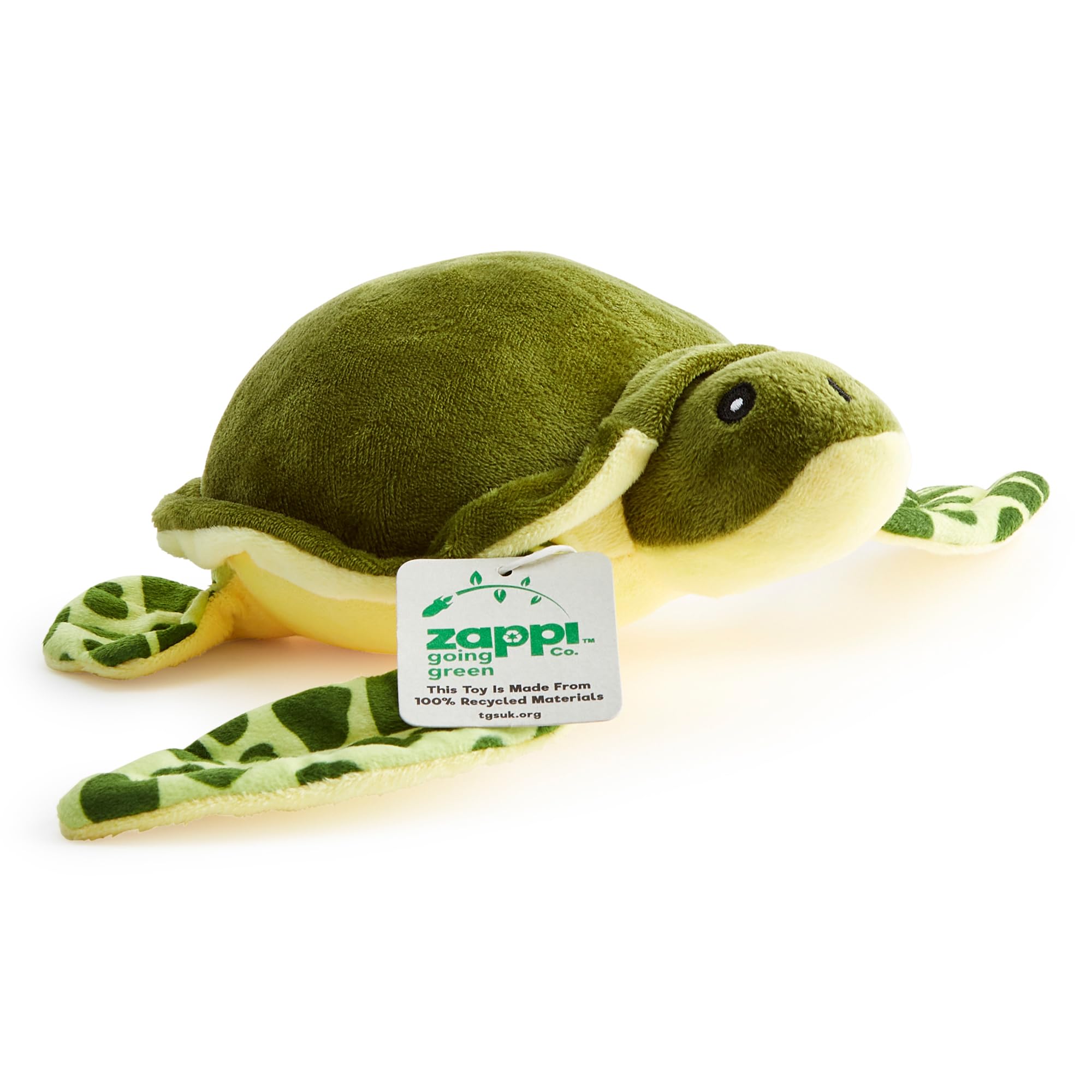 Zappi Co 100% Recycled Plush Toy, Green Sea Turtle (30 cm Width) Soft, Cuddly, Environmentally Friendly Animal Collection for Newborn Child First Child