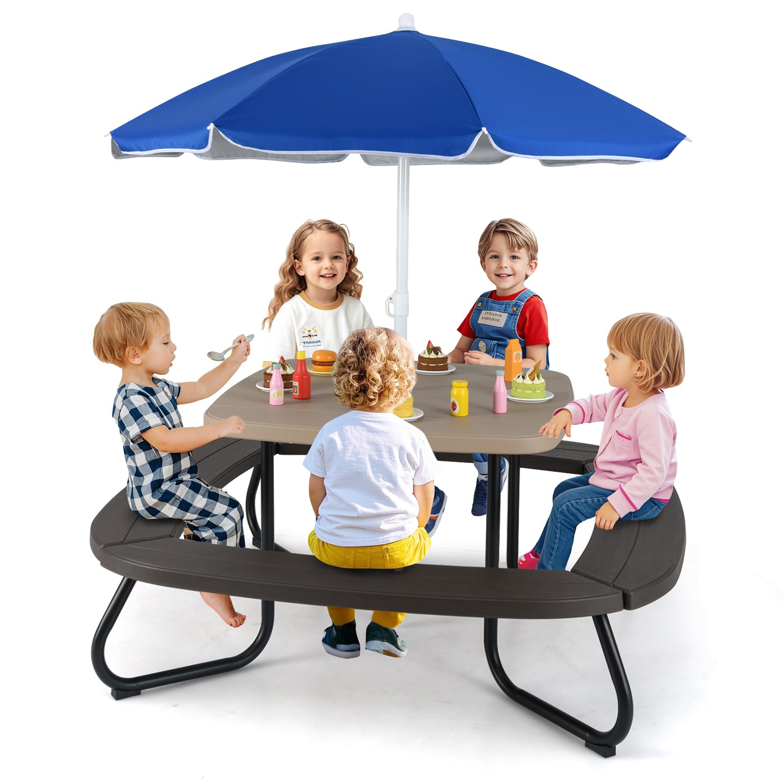 Amazon.com: HONEY JOY Kids Picnic Table, 8 Person Toddler Outdoor