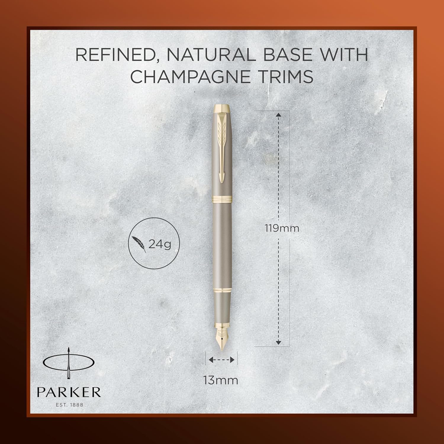 PARKER IM The Finishing Touch Collection - Pluma estilográfica con grabado personalizado, ideal como regalo de cumpleaños, boda o negocios (piedra arena)