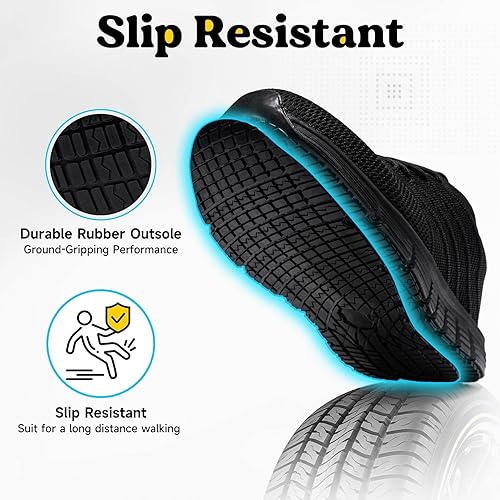 Miniatura 3 de Zapatos de trabajo antideslizantes para hombre, zapatos de trabajo antideslizantes negros, zapatos de trabajo resistentes al agua, zapatos de