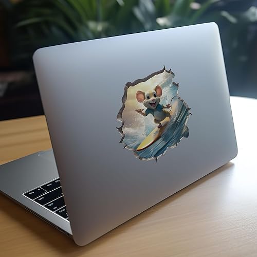 Miniatura 6 de Pegatina de pared 3D con agujero de ratón Surfer Mouse Hole