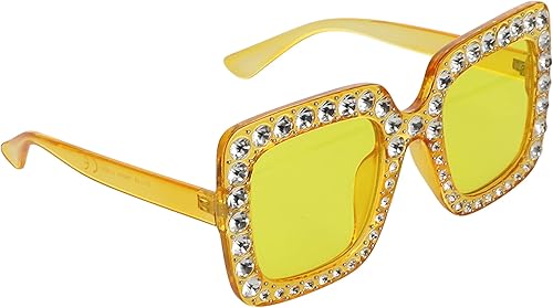 Vista 3 de Gafas de sol de gran tamaño con marco cuadrado con diamantes de imitación para mujer