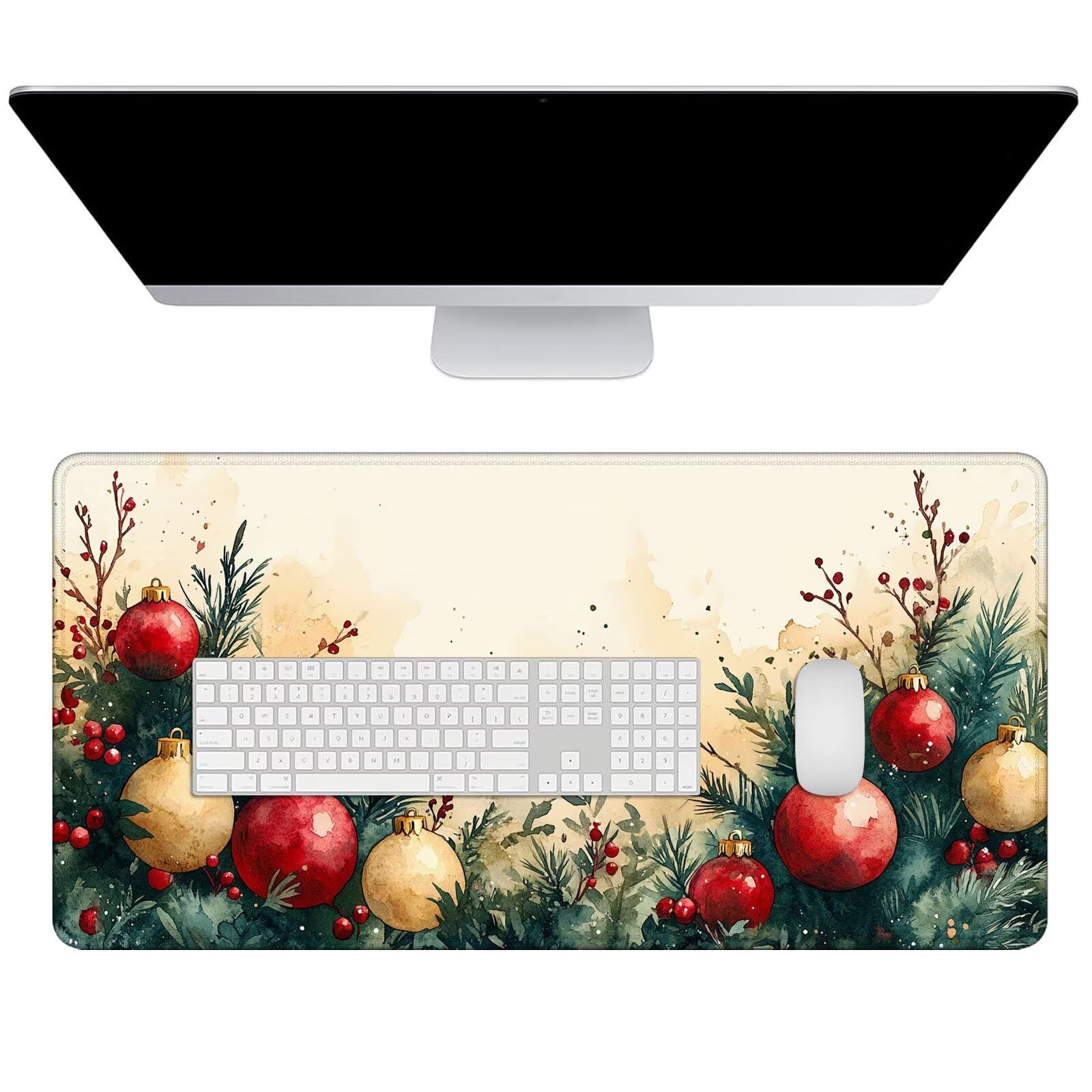 Duża podkładka pod mysz na biurko, 1400 x 600 x 3 mm, gamingowa podkładka pod mysz, antypoślizgowa podstawa, zszyte krawędzie, zwiększona precyzja, mata ochronna na biurko, wodoodporna, prezenty do