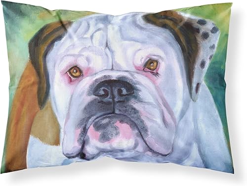 Caroline's Treasures 7350PILLOWCASE Miss English Bulldog Funda de almohada estándar de tela ligera, súper suave, fácil de cuidar, decorativa, funda