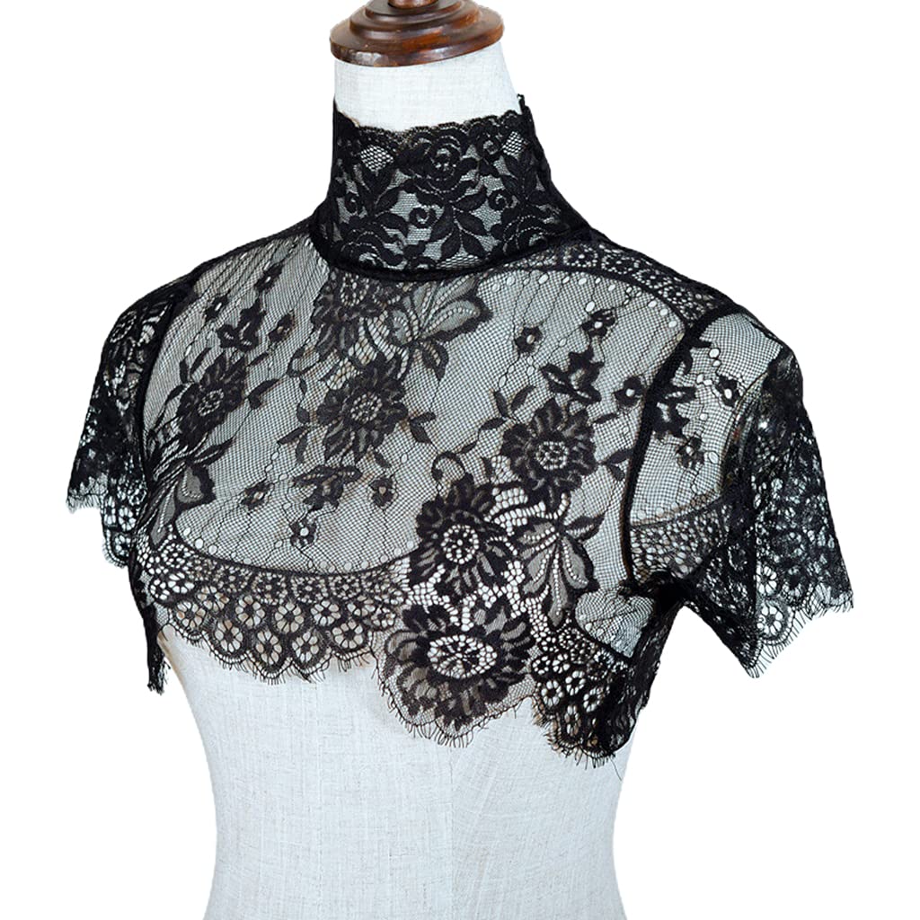 Thereisno Detachable Fake Collar Half Shirt Sexy Sheer Eyelash