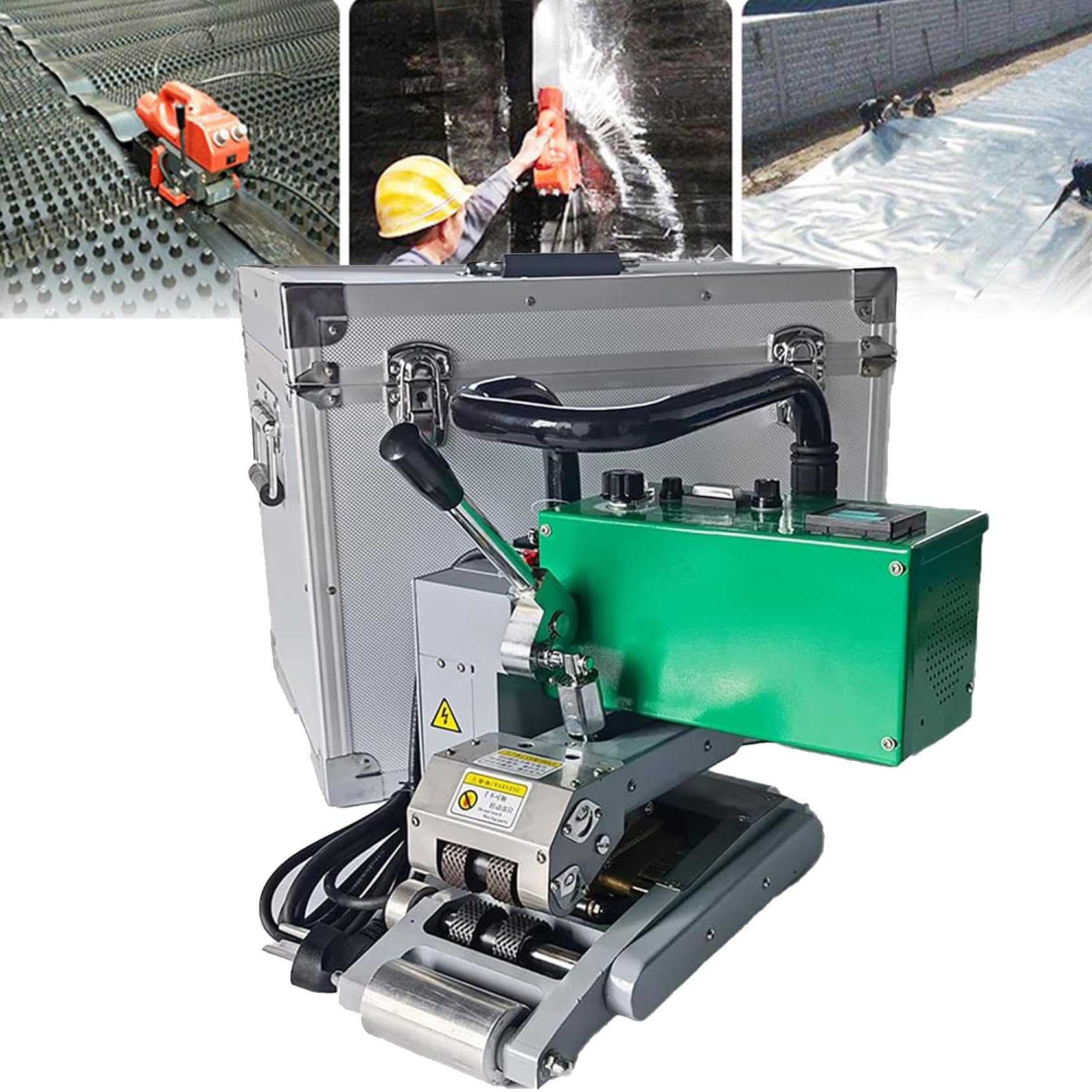 FHRKA Geomembrane Welding Machine Hot Wedge Welder, 2100W Hot Wedge Welder Machine for Welding Geomembrane HDPE PVC EVA