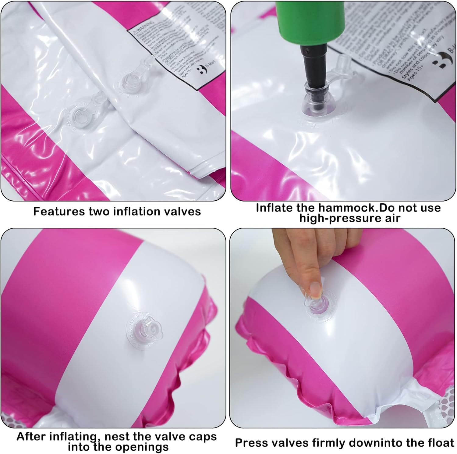 Pack De 2 Flotadores Hinchables 4 En 1: Hamaca, Silla, Tumbona Y Flotador Para Piscina, Azul Y Rojo