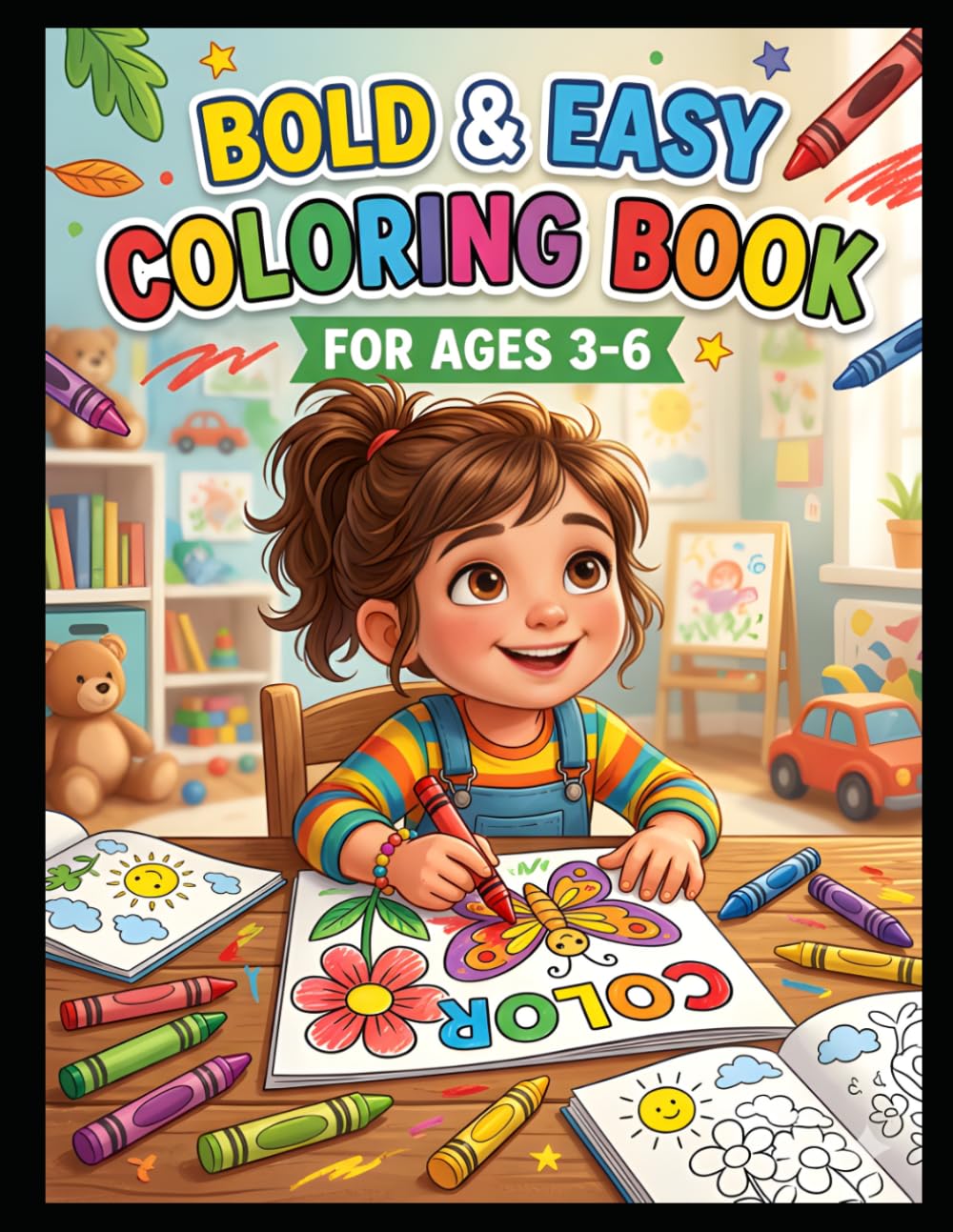 Bold & Easy Coloring Book: Fun and Simple Coloring Adventures for Ages 3-6