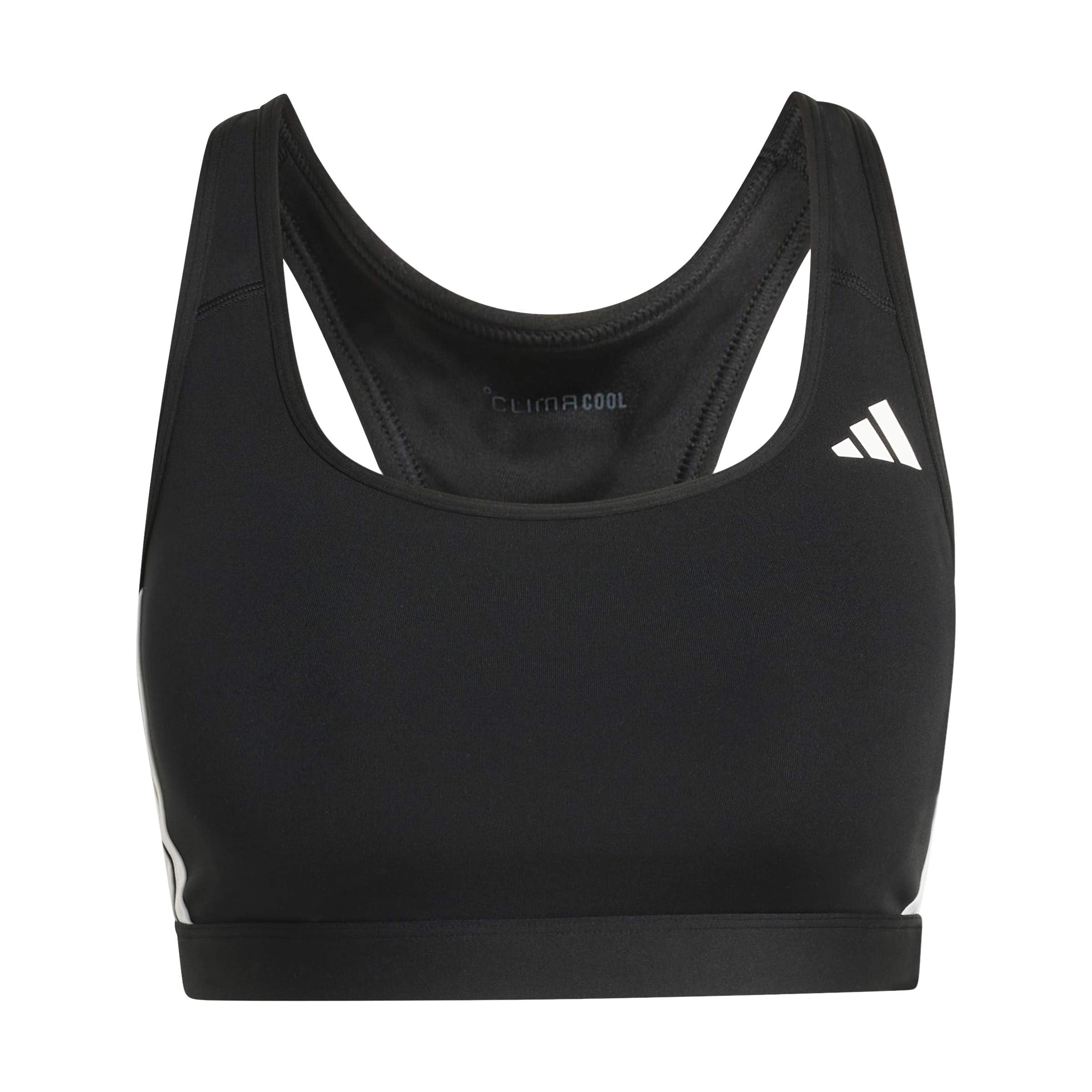 adidas Womens Training Workout Essentials Medium Support Bra, Black/White, Size S, Women