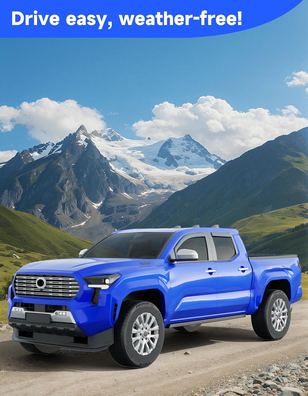 in-Channel Window Rain Guards Fit for 2024 2025 2026 Toyota Tacoma Double Cab with 4 Full-Size Doors Truck, Extra Durable Visors Vent Visors Window Deflector Vent Shades Car Accessories -4 pcs
