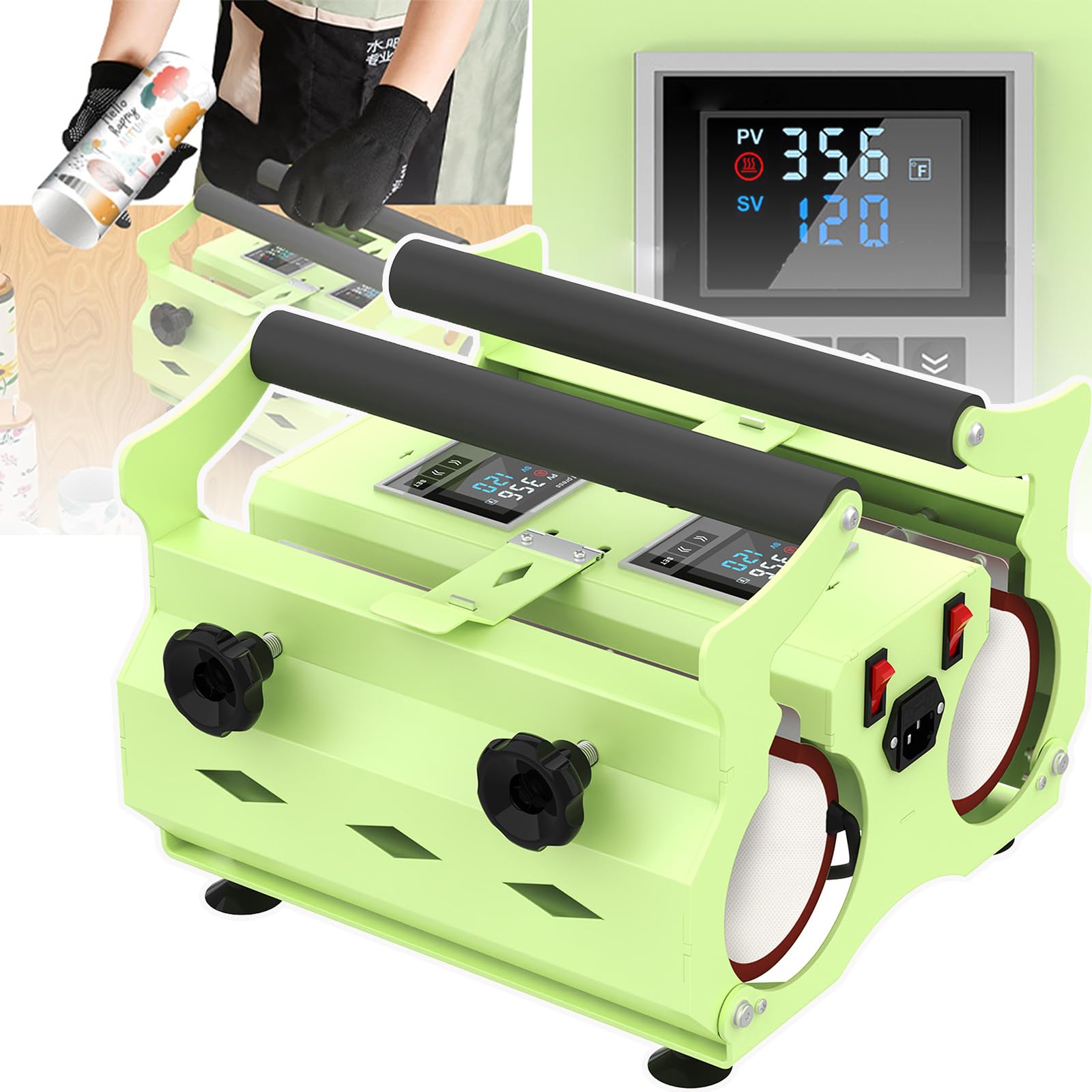 Presse à chaud pour gobelet machine sublimation double station 0-250 ℃