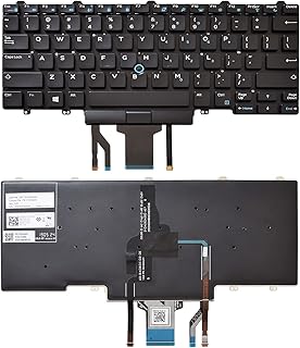 Backlit Keyboard Replacement Compatible with Dell Education（Latitude ） E5450 E5470 E5480 E7450 P40G E7470 E7480,Latitude 14 5480 5488 5490 5491 7480 7490 with Pointer US Layout