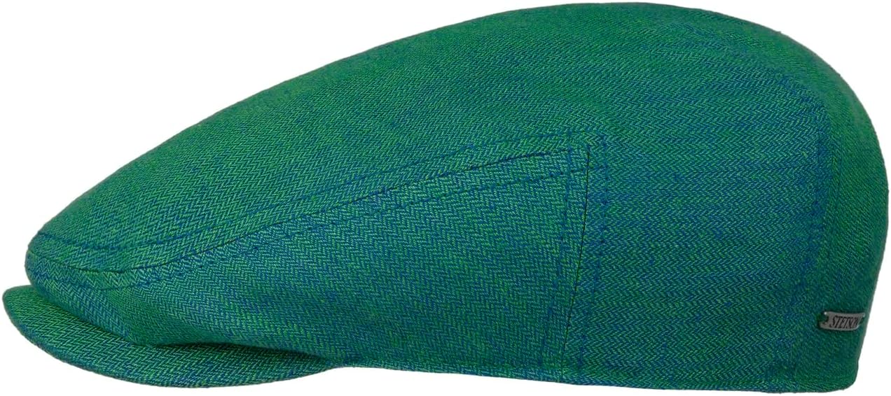 Stetson Descott Flat Cap Made in EU Linen UV Protection 40+ Herringbone Men Summer