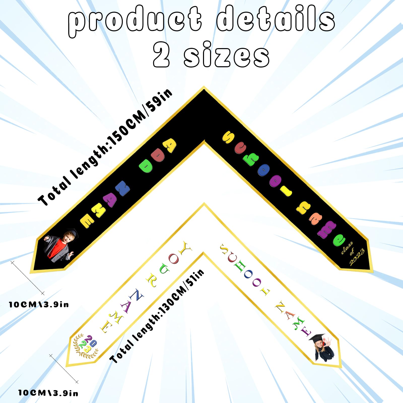 Aokizkdzsw Custom Preschool Graduation Stole, Customize kindergarten Stoles for graduation 2025, Kids Pre Graduate Decorations Sash