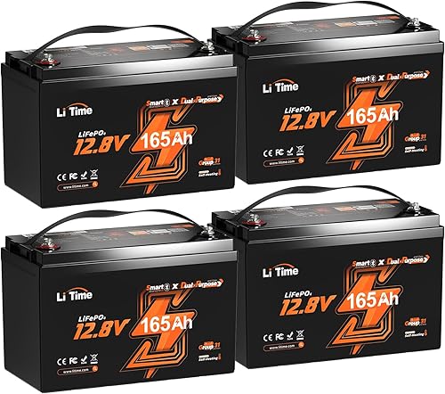 Miniatura 19 de Litime Batería LiFePO4 para motores de trolling de 12V 100Ah (Grupo 31), baterías de litio Bluetooth de 12 voltios, máx. 15000 ciclos profundos,