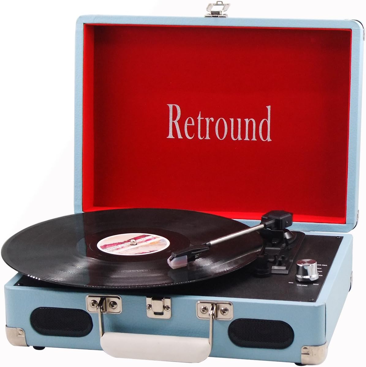 SW196REC-BL Portable 3 Speed Stereo Suitcase Record Player with USB Recording 2017 (blue) Promotion:buy turntable to send needle