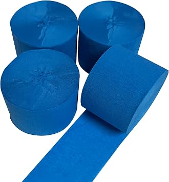 AOODOOM Blue Crepe Paper Streamers 4 Rolls 328ft | Blue Pack of Party Streamers for Birthday Decorations, Party Decorations, Wedding Decorations