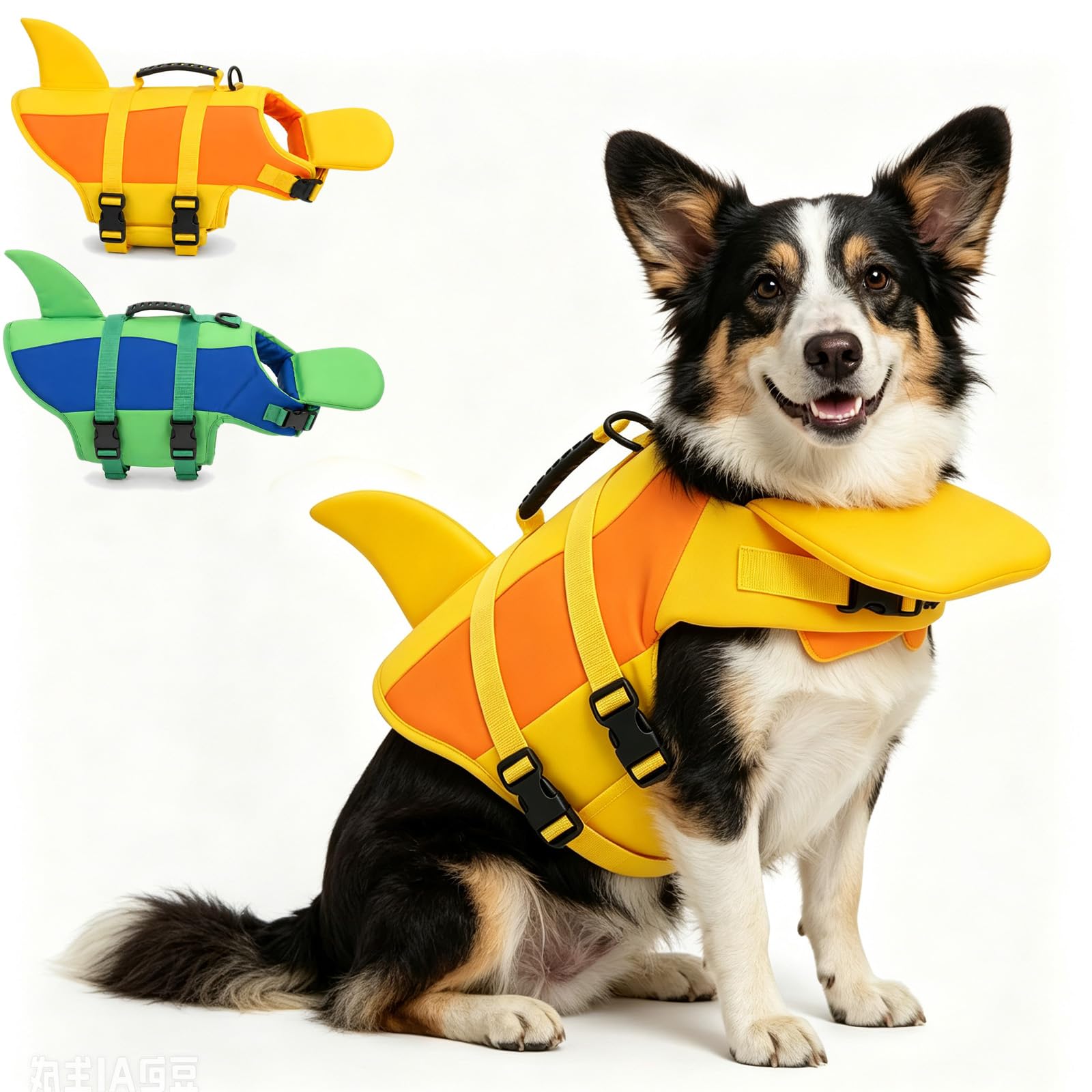 Dog Life Jacket with Chin Float, Dog Life Jacket with Chin Float，Yellow：S