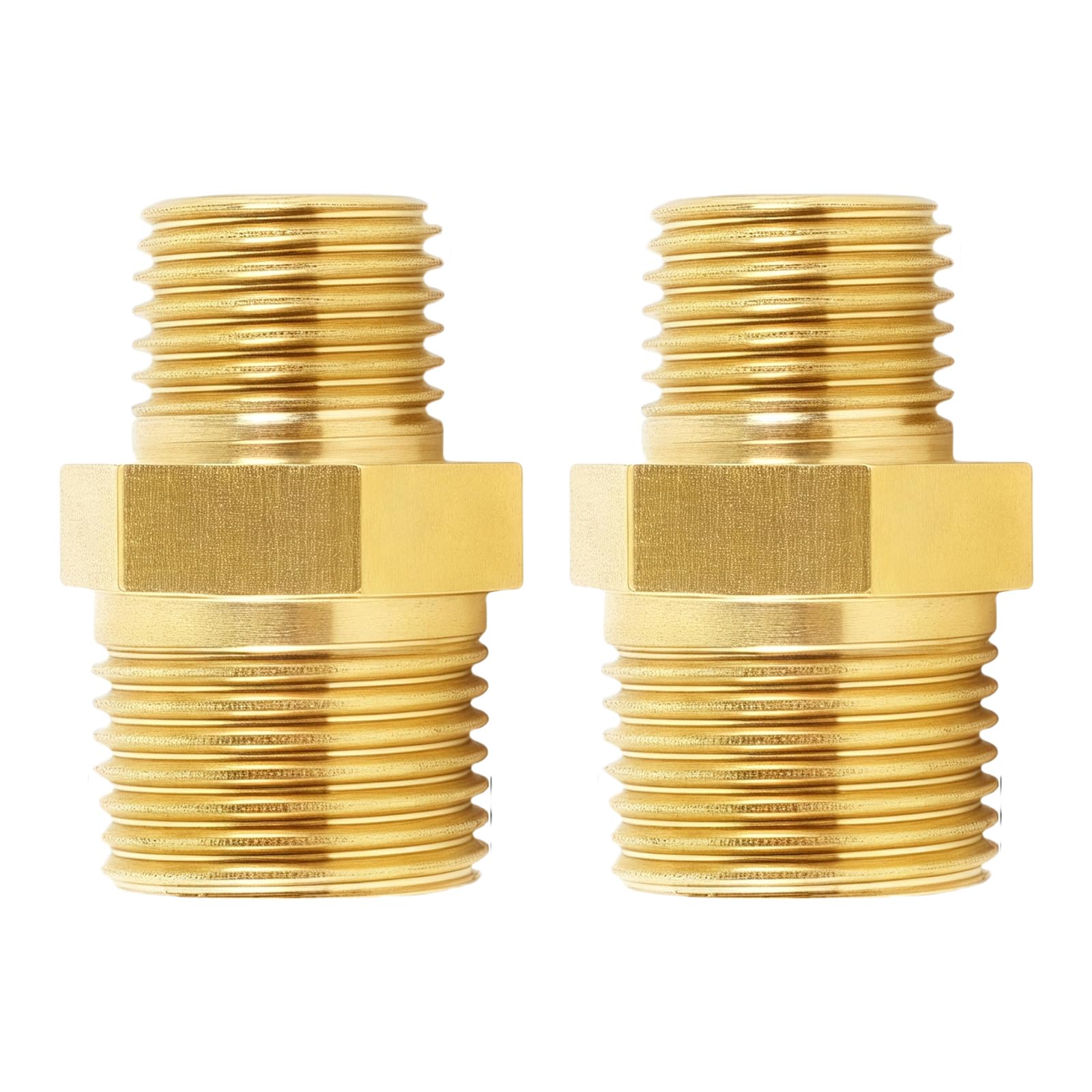 Strong Brass Threaded Coupling Erosion Resistant & Without Water Connectors Set for High Pressure Plumbing Systems Brass Male Threaded Straight Connector