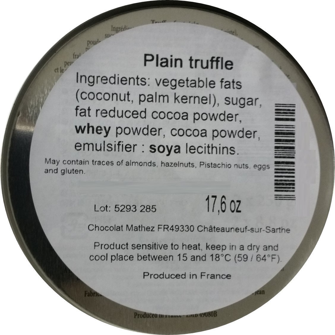 2x500g Chocolat Mathez Fine French Cocao Powdered Chocolate Truffles Fantaisie