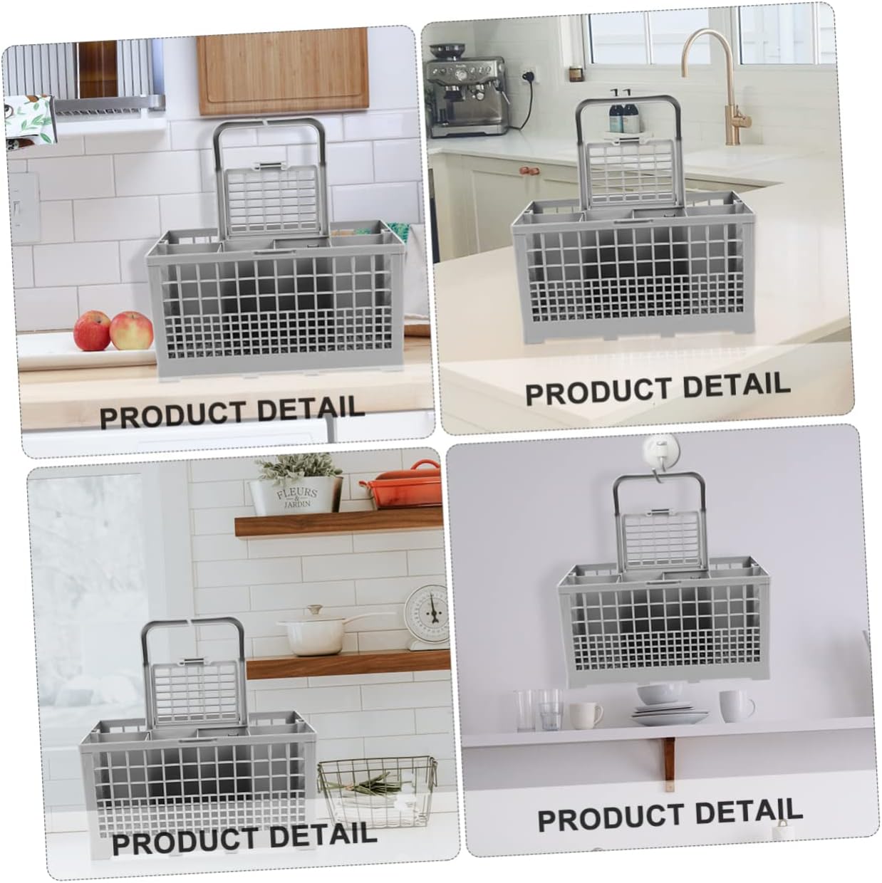 Dishwasher Cutlery Basket Organizer Plastic Many Compartments Kitchen