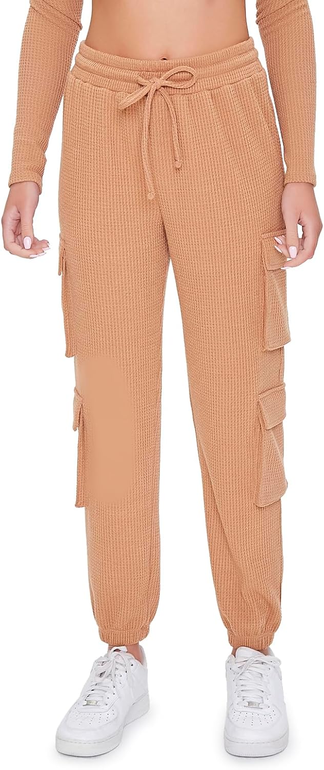 Forever 21 Womens Waffle Knit Cargo Joggers - Image 2