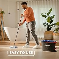 O-Cedar RinseClean Microfiber Spin Mop & Bucket System with 4 Extra Refills - Dual-Chamber Clean Water Tech