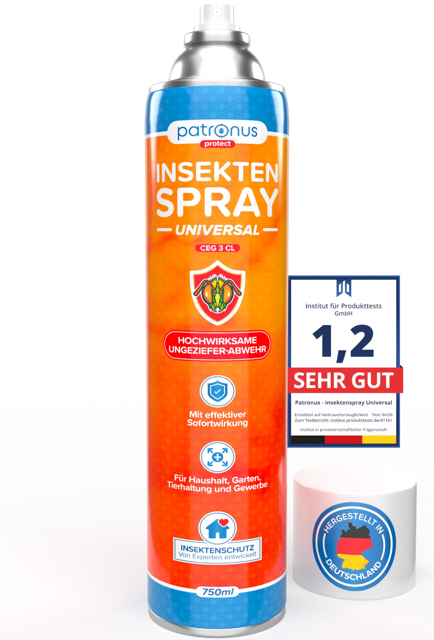 Patronus Insektenspray Universal für Wohnung mit Sofortschutz [750 ml] | zur Abwehr von zahlreichen Insekten