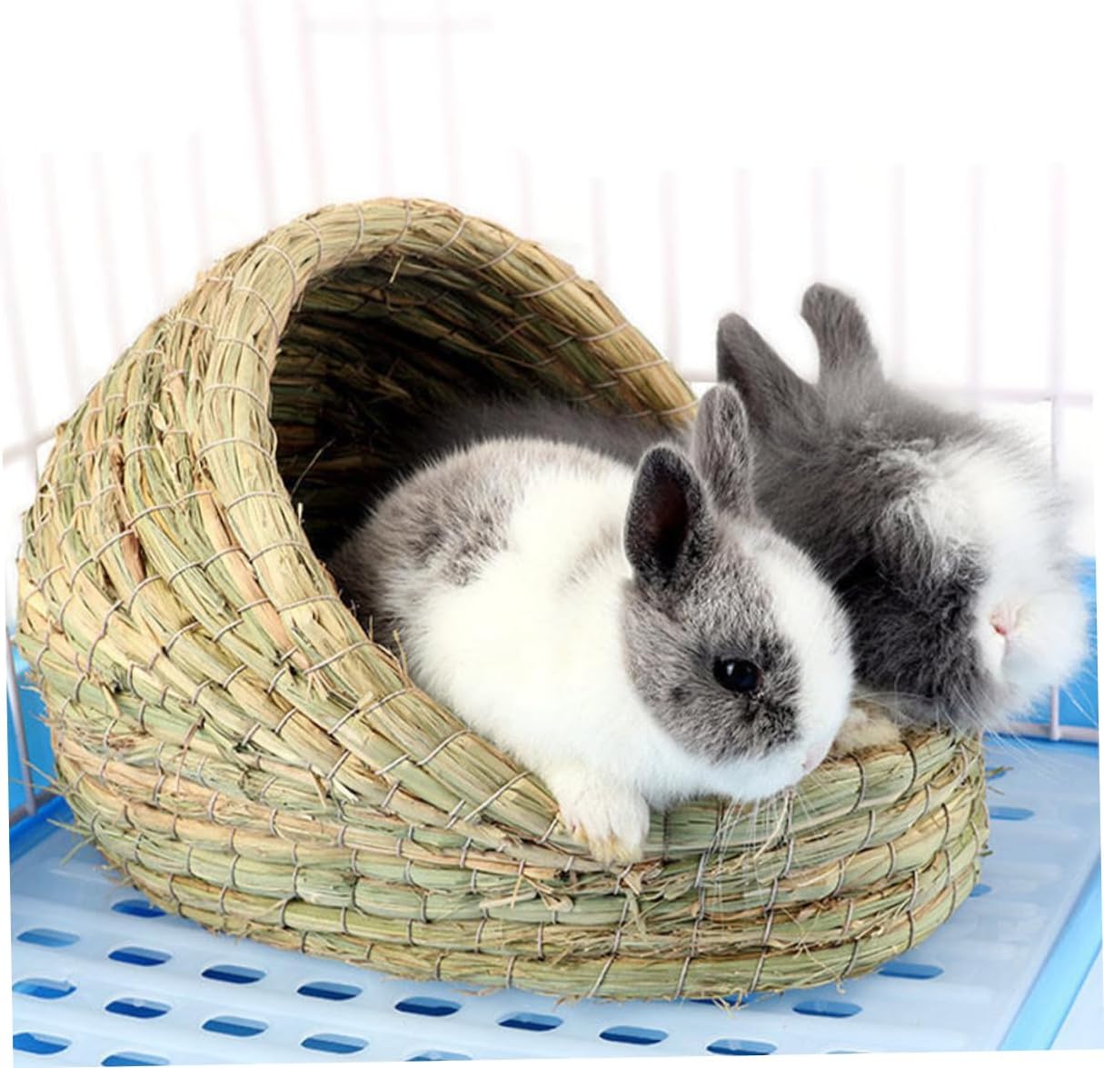 YARNOW Cozy Straw Pet Nest for Dwarf Hamsters Hideaway Shelter Woven Straw Bed